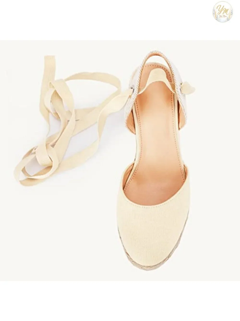 Women's Lace Up Espadrille Wedge Sandals Platform Closed Toe Slingback Heels